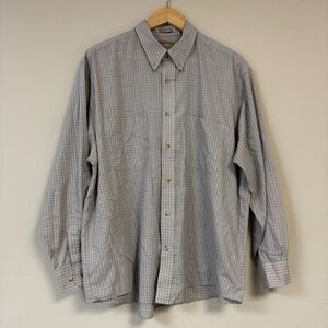 Plaid Button Down Shirt Men's XL Natural Issue Wrinkle Free  Top Business Casual